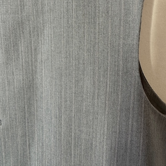 Vintage Gray Vertical Striped Button Down Vest - Picture 3 of 6